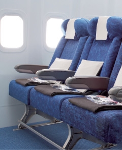 A row of World Traveller seats.